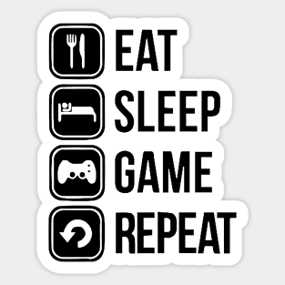 Eat Sleep Game Repeat Sticker